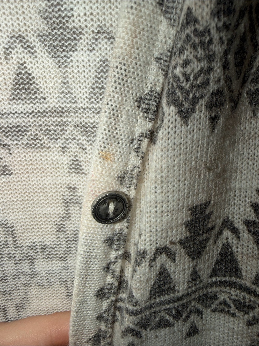 Jolt Gray & Cream Aztec Print Long Cardigan – Size M - Picture 2 of 2